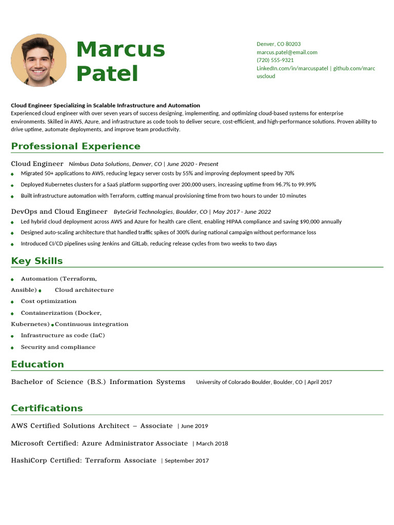 Cloud Engineer Resume | PDF | Cloud Computing | Microsoft Azure