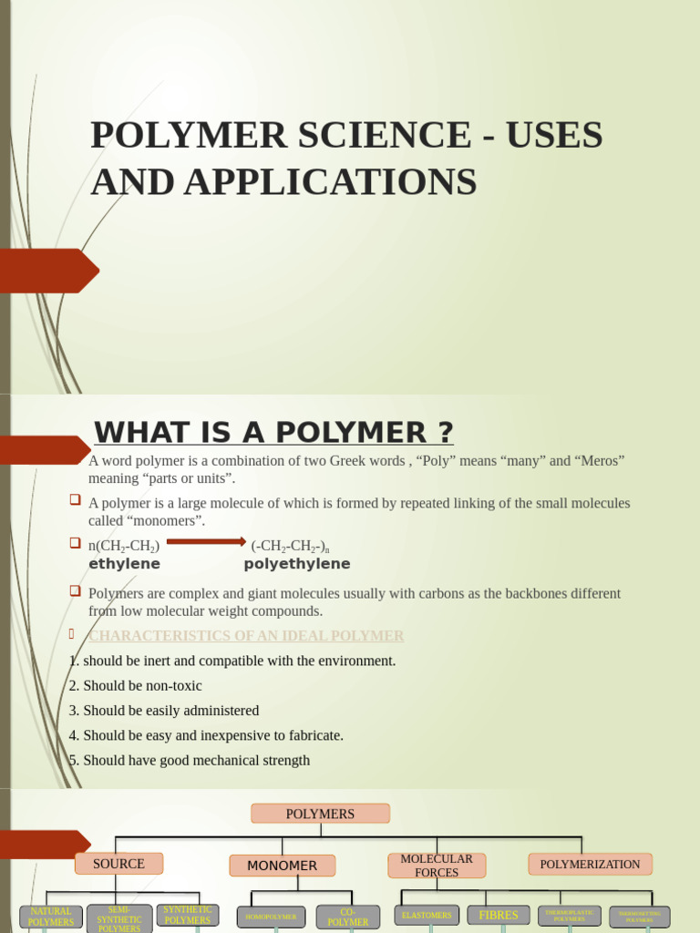 Polymer Science: Uses and Applications | PDF | Polymers | Polyethylene