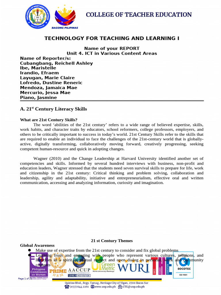 21st Century Skills in Education | PDF | Educational Technology | Learning