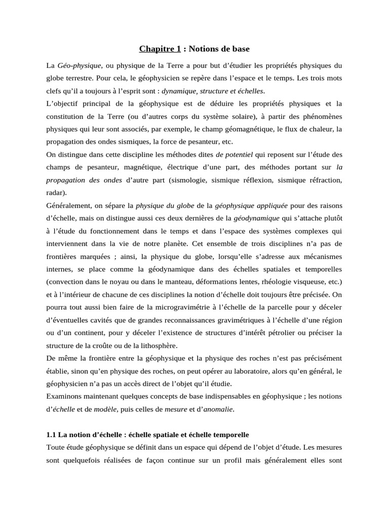 Introduction à la géophysique et ses concepts | PDF | Sismologie ...