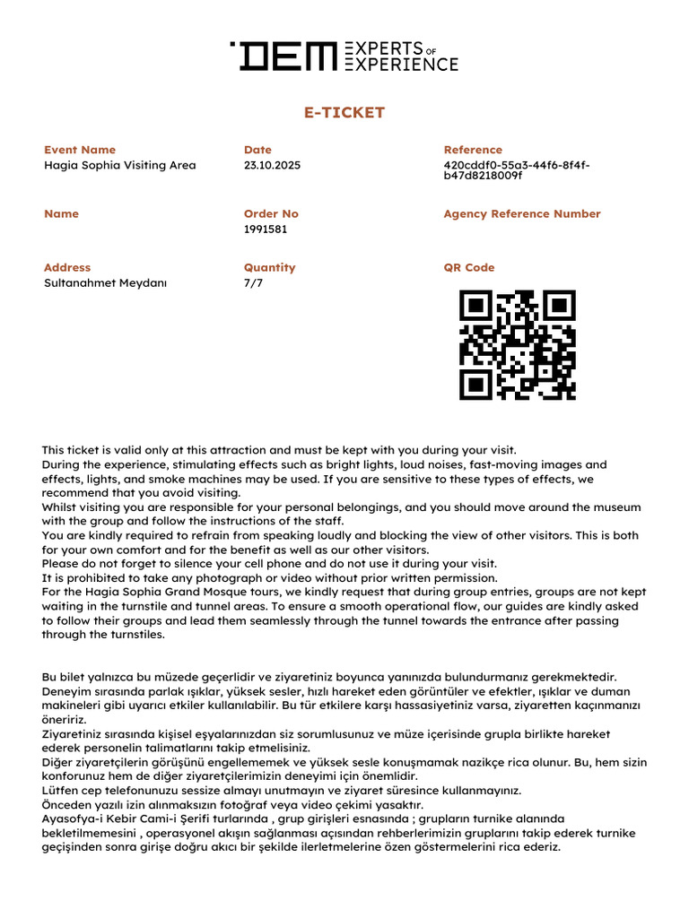 E-Ticket: Event Name Date Reference | PDF