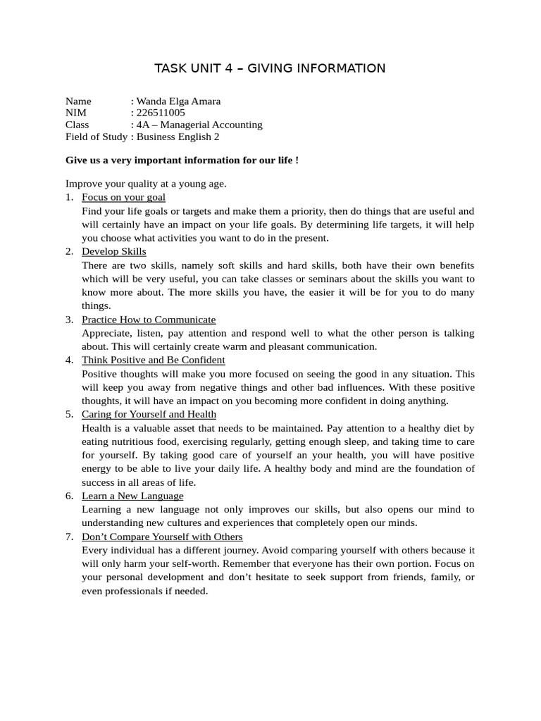 TASK UNIT 4 | PDF