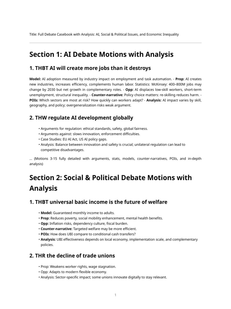 AI, Social Issues & Economic Inequality Debate | PDF | Poverty ...
