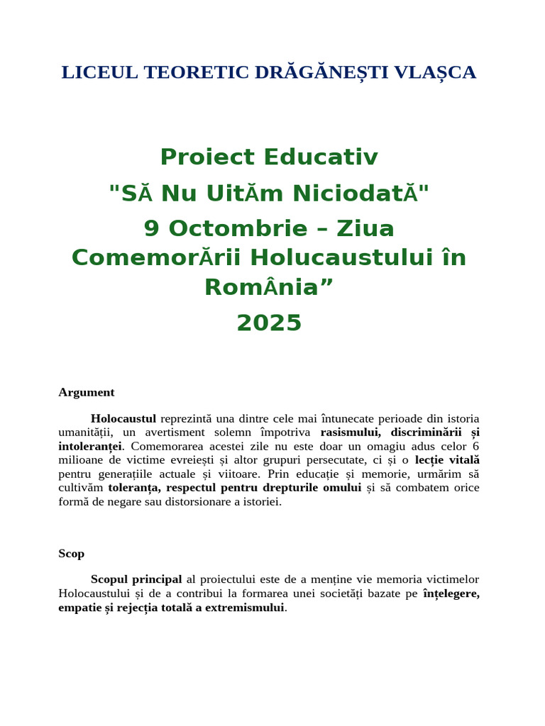 Proiect Holocaust | PDF