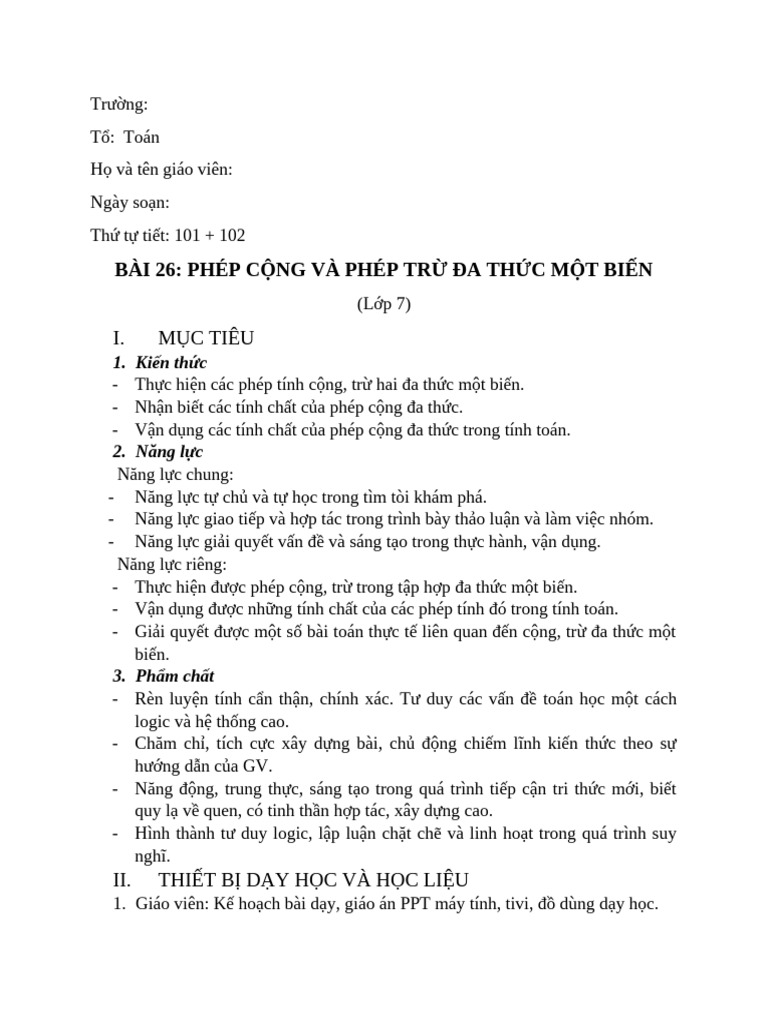 Bài26 .Phép C NG TR Đa TH C | PDF