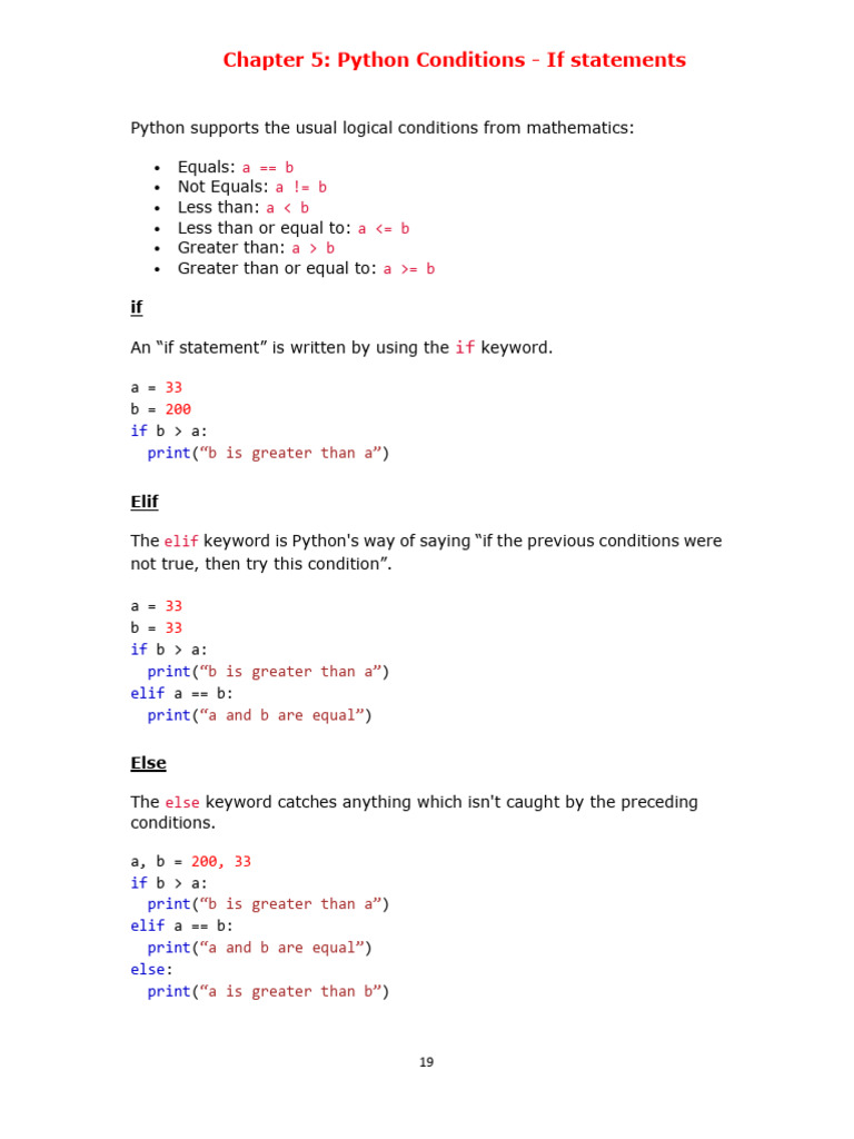 Chapter5 Python If Statment | PDF