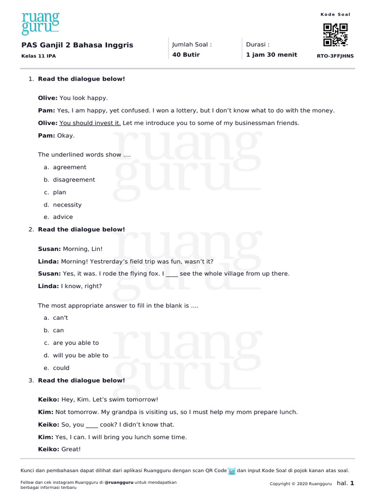English Dialogue Exercises for Students | PDF