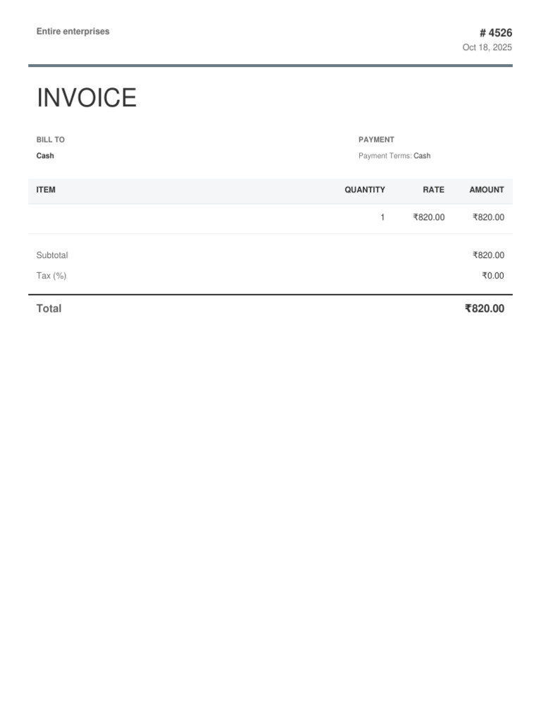 Invoice for Entire Enterprises | PDF