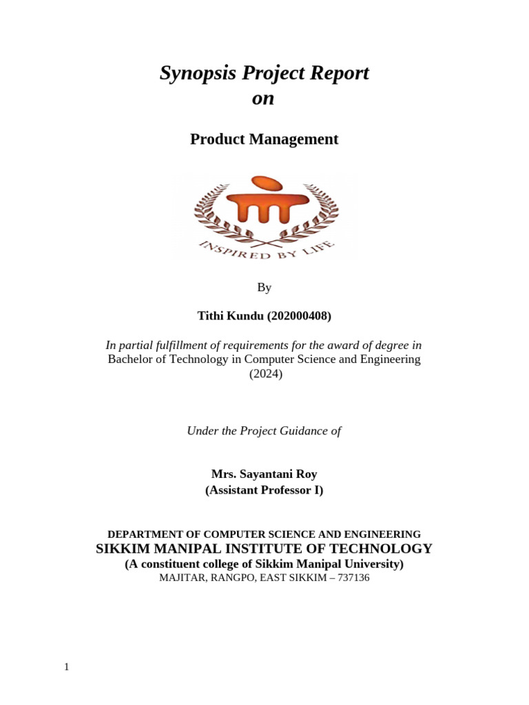 Project Synopsis | PDF | Usability | Information Technology