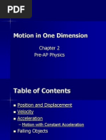 Motion in One Dimension: Pre-AP Physics