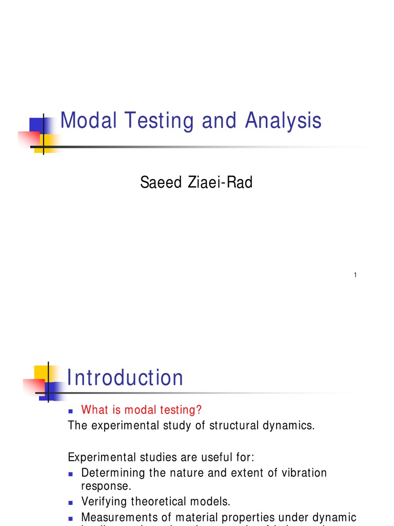 02Modal Testing and Analysis Engineering Mechanical Engineering