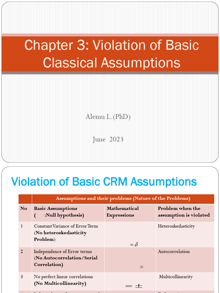 Basic CRM Assumptions Violations Explained | PDF | Multicollinearity ...