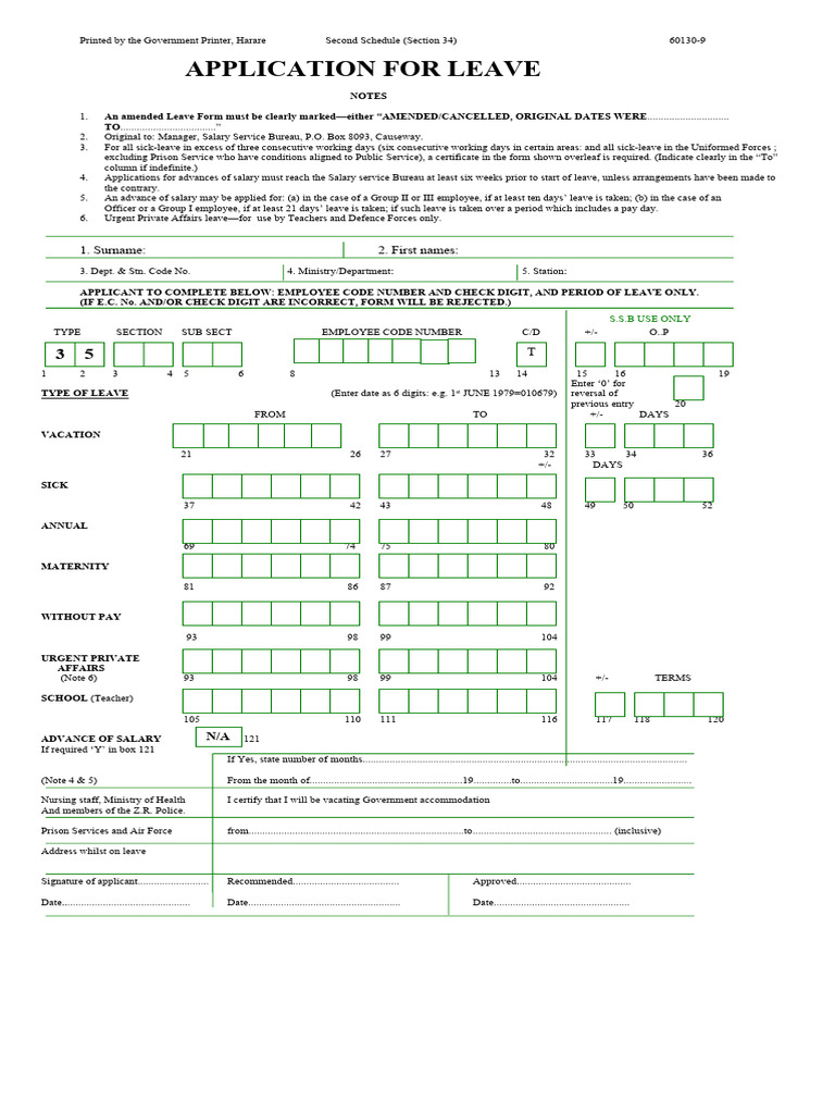 Vac Leave Blank | PDF
