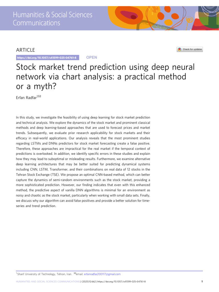 Stock Market Prediction with Deep Learning | PDF | Technical Analysis ...