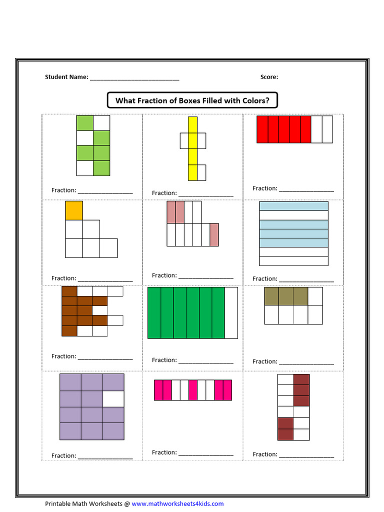 Fraction Worksheets and Answer Key | PDF | Elementary Geometry ...