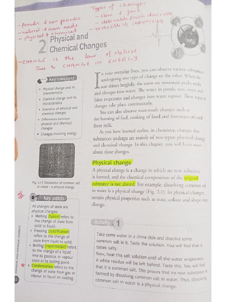 8 Booknotes on Topic Phy and Chem Change | PDF
