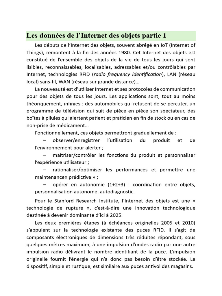 Introduction à l'Internet des objets | PDF | Internet des objets ...