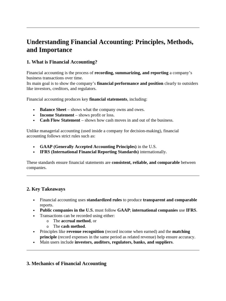 Financial Accounting Principles Explained | PDF | Financial Accounting ...