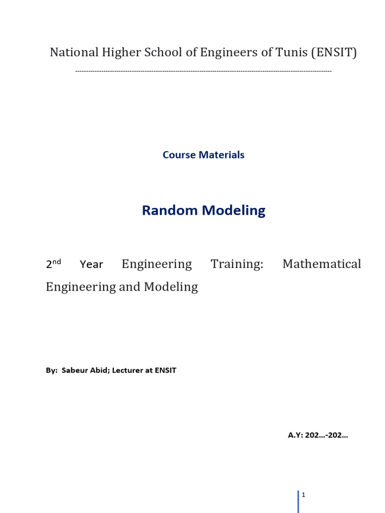 Random Modeling Course Materials | PDF | Regression Analysis | Linear ...