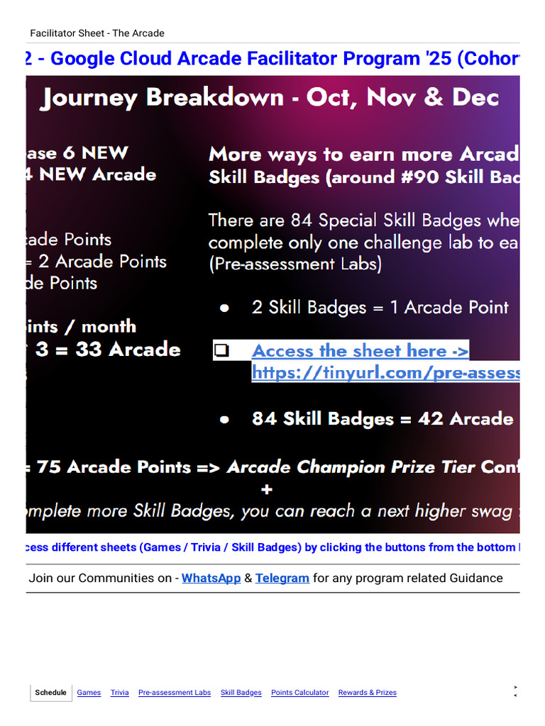 Arcade Facilitator Guide 2025 Cohort 2 | PDF | Quiz Games