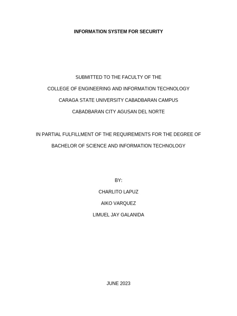 Information Systems for Security Overview | PDF | Security | Computer ...