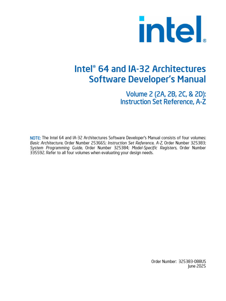 Intel 64 and IA32 Architectures | PDF | Computing | Computer Science