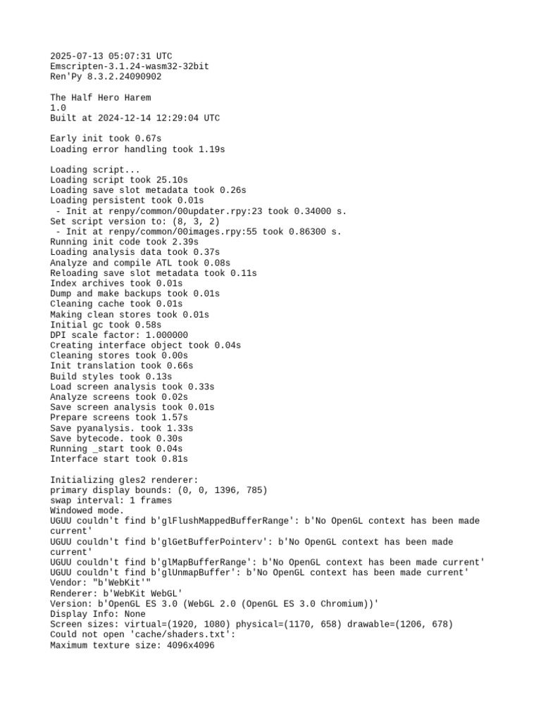 Ren'Py 8.3.2 Load Analysis Report | PDF