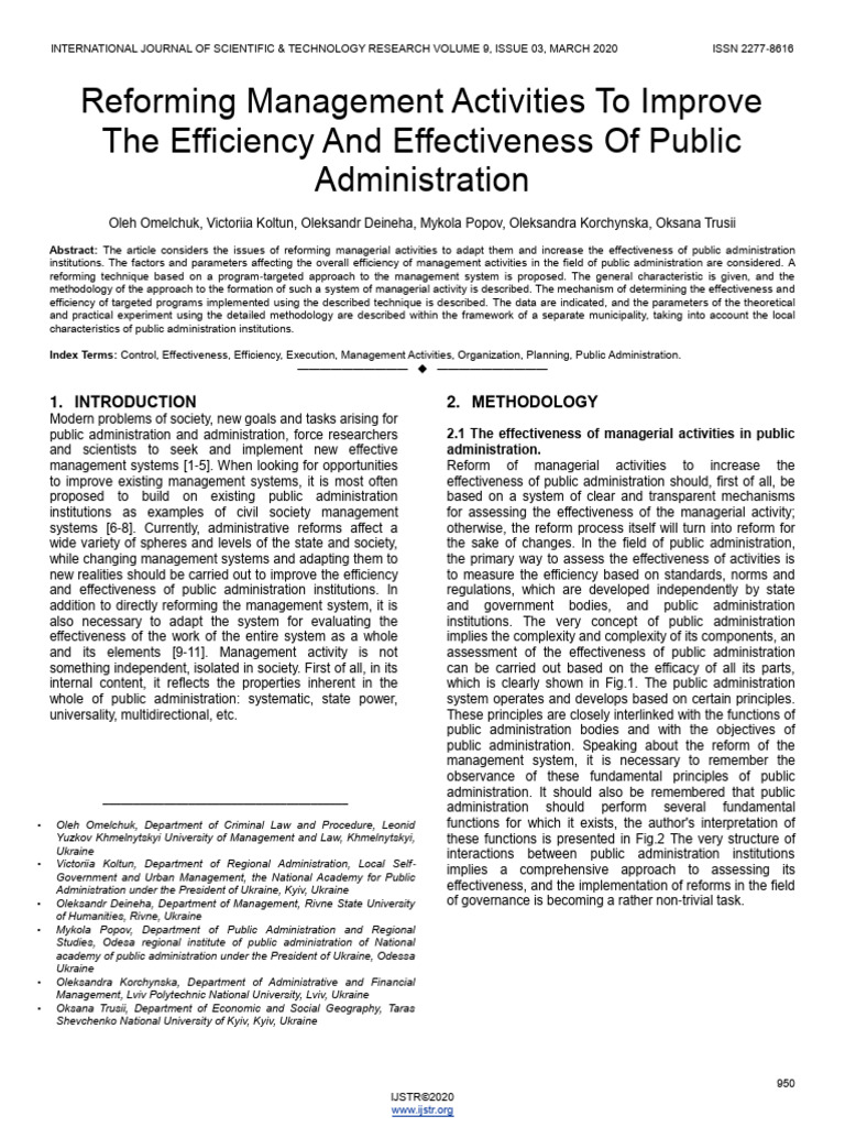 Enhancing Public Administration Efficiency | PDF | System | Methodology