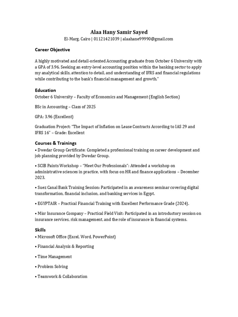 Alaa Hany CV | PDF