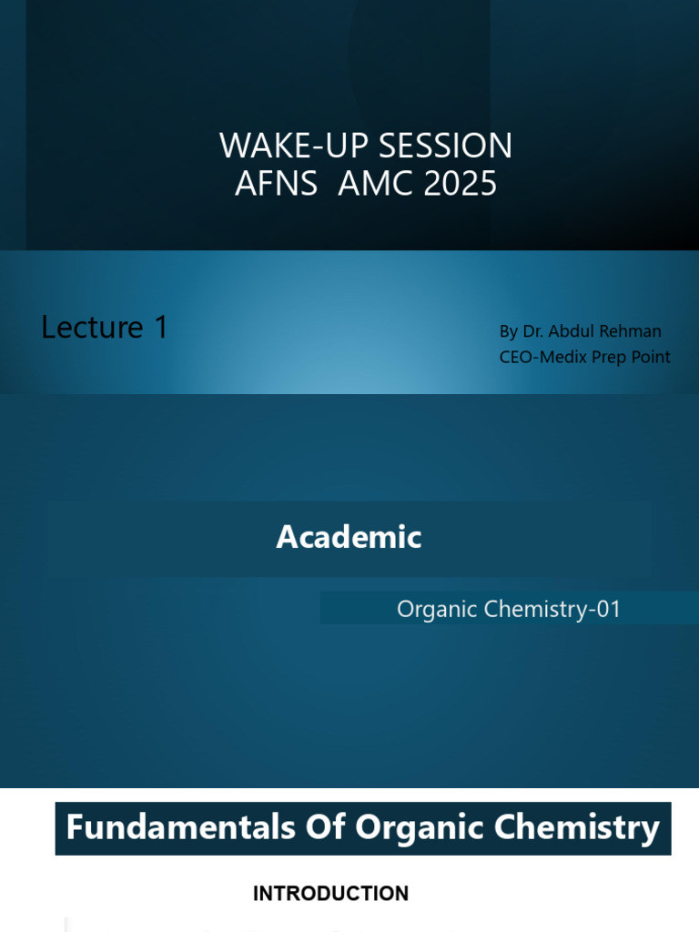 Fundamentals of Organic Chemistry Overview | PDF