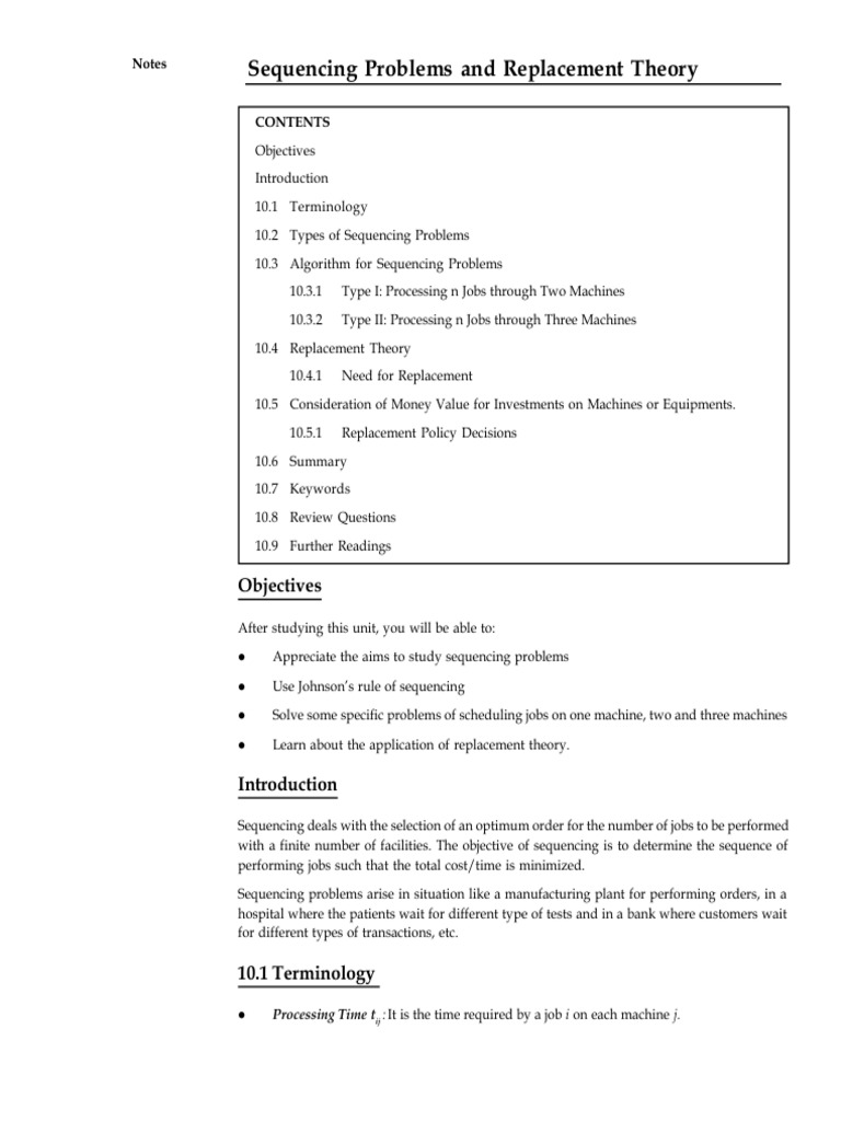 Unit 3.2 - Sequencing Problems | PDF | Mathematical Optimization | Prices