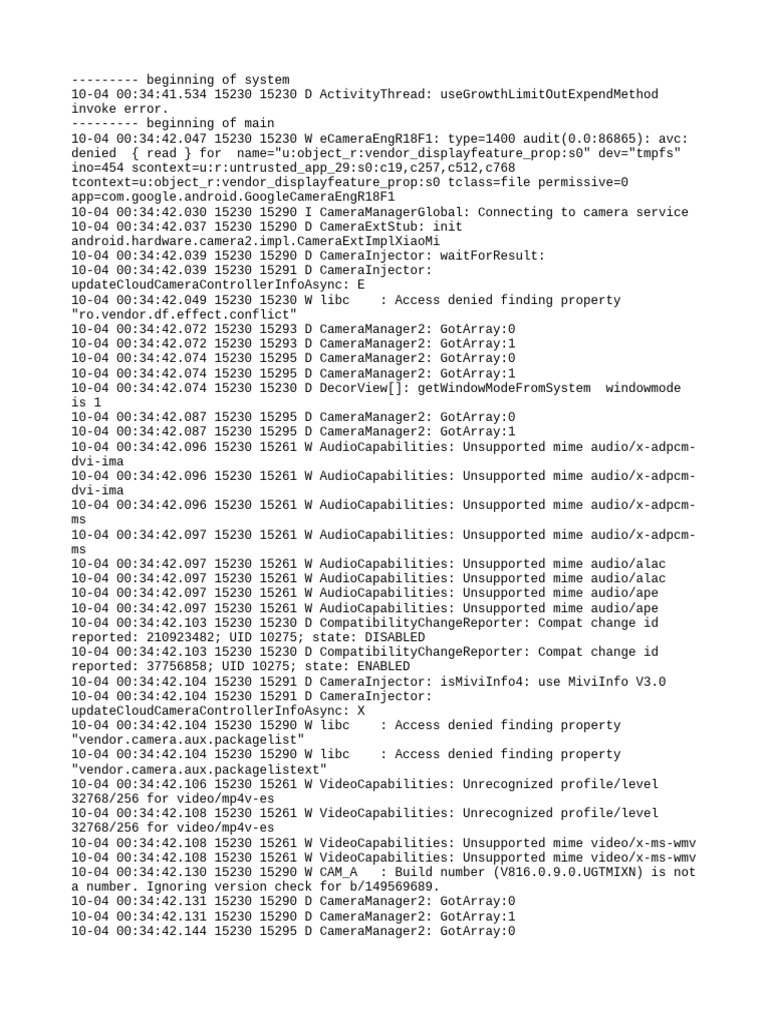 Camera Service Connection Errors | PDF | Software | Computing