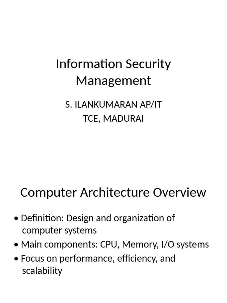 Computer Architecture and Security Overview | PDF