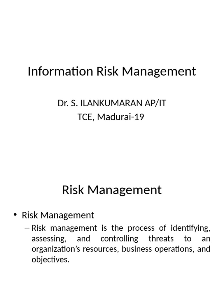 Effective Information Risk Management | PDF | Risk | Risk Management