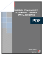 Selection of Fauji Cement Plant Project Through Capital Budgeting