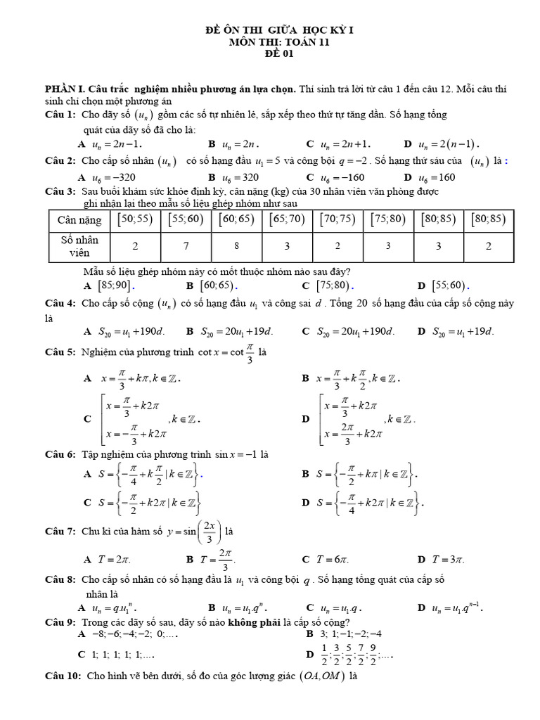 ĐỀ 01 mã 121 | PDF