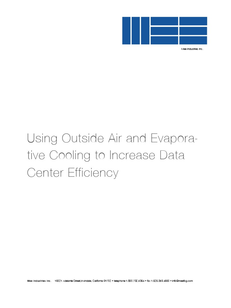 Enhancing Data Center Efficiency with Evaporative Cooling | PDF | Air ...