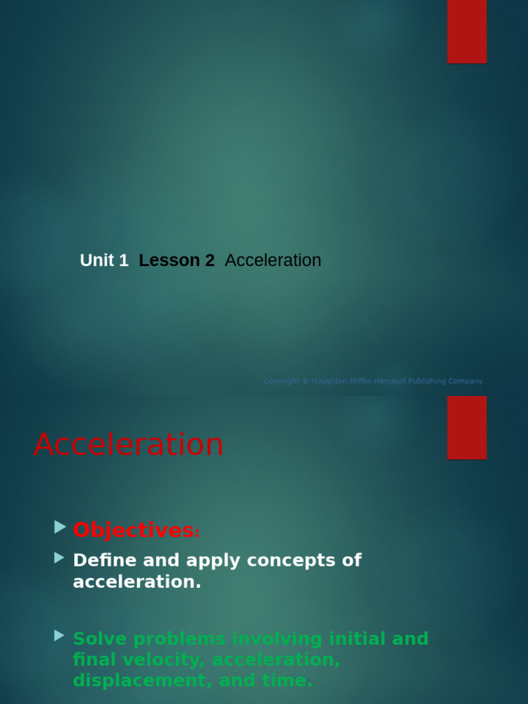 Acceleration Lesson 2 | PDF | Acceleration | Velocity