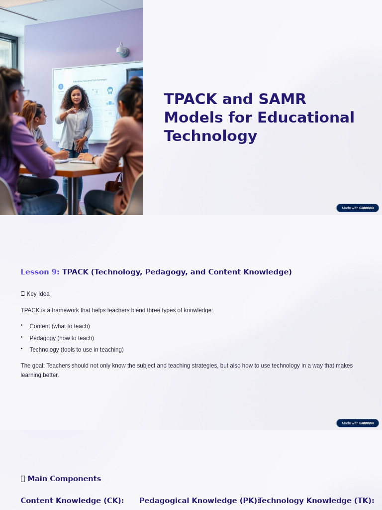 TPACK-and-SAMR-Models-for-Educational-Technology | PDF | Pedagogy ...