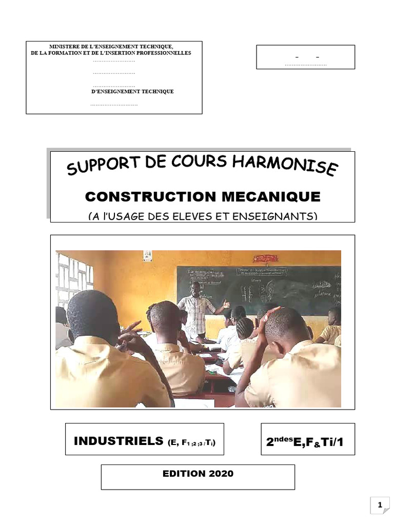 Cours de Construction Mécanique pour 2nde | PDF | Dessin technique ...
