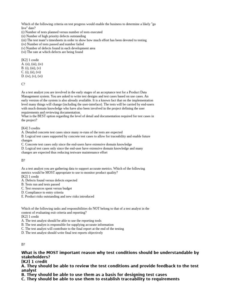 ISTQB TA Exam Question | PDF | Software Testing | Systems Engineering