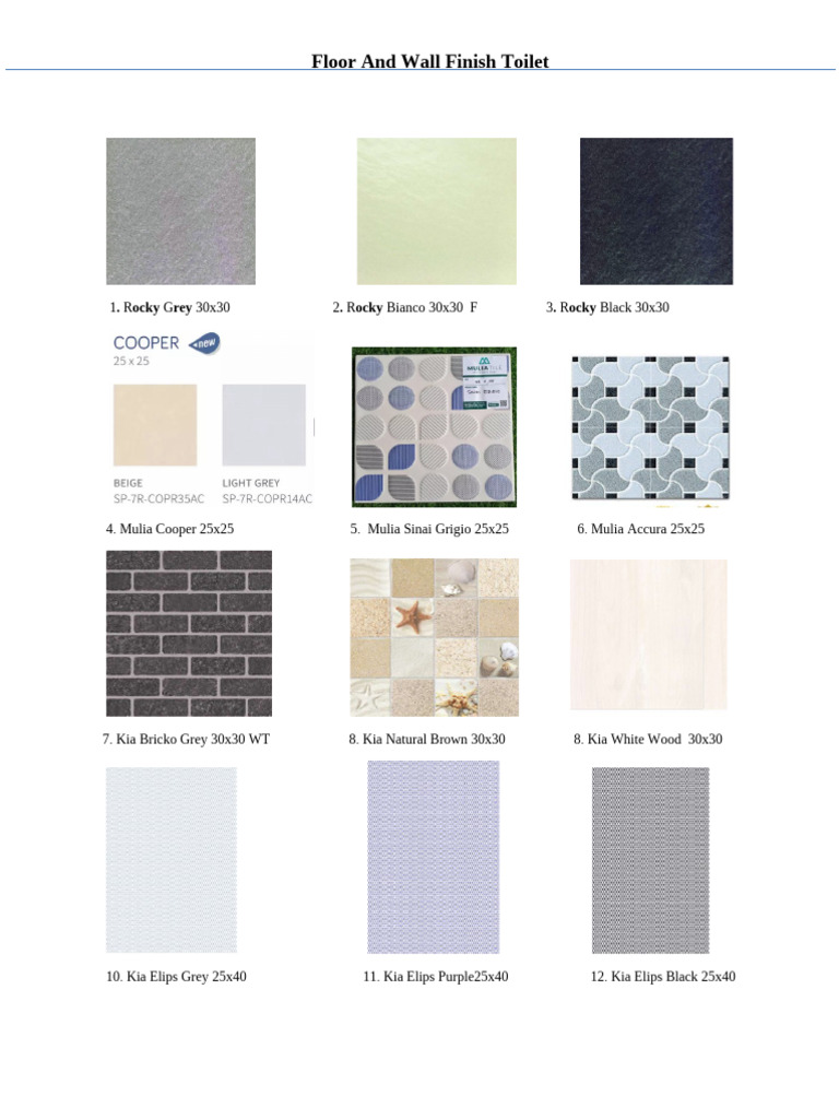 Floor and Wall Finish Toilet | PDF