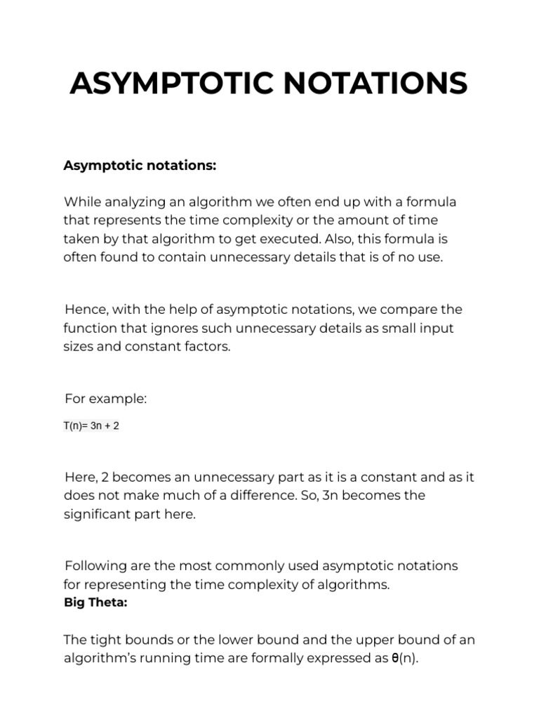 Understanding Asymptotic Notations | PDF | Time Complexity | Computer ...