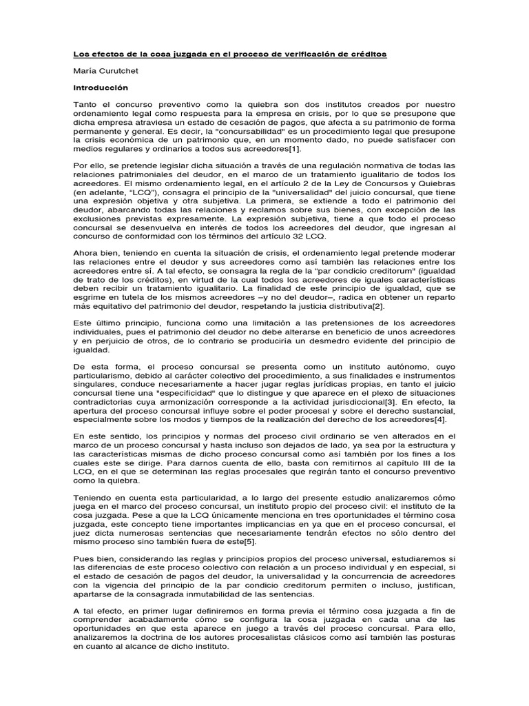 Efectos de la Cosa Juzgada en Créditos | PDF | Res Judicata | Sentencia ...