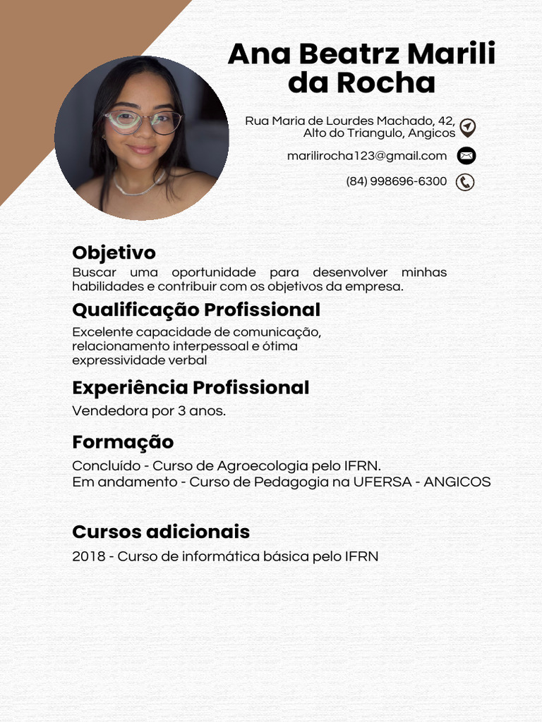 Currículo de Ana Beatriz Marili Rocha | PDF