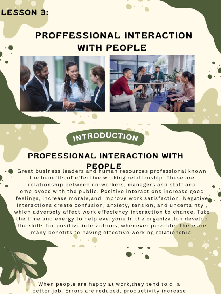 Effective Workplace Interactions Guide | PDF | Social Psychology ...