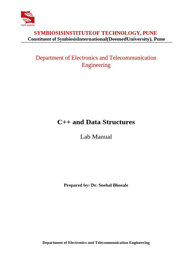 C++ Lab Manual for Electronics Engineering | PDF | C++ | Integer ...
