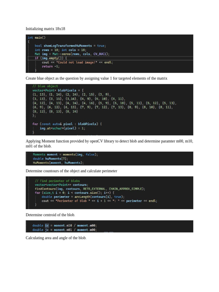 Blob Detection and Analysis in OpenCV | PDF