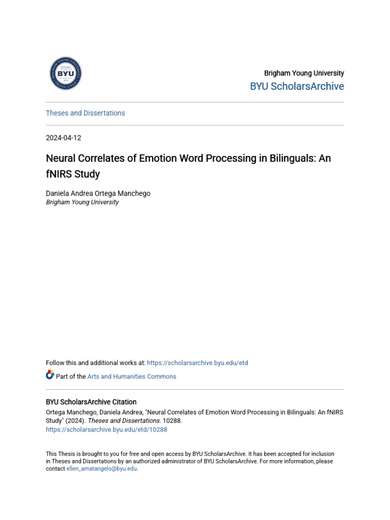 Neural Correlates of Emotion Word Processing in Bilinguals - An FN ...