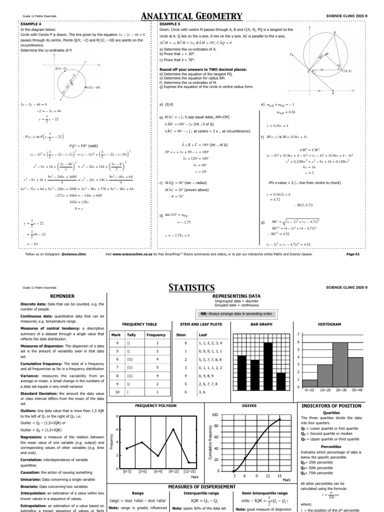 Grade 12 Maths Concepts Explained | PDF | Quartile | Variance